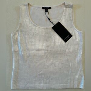 St. John Caviar Vintage NWT Ivory shimmery Camisole Sequin Tank Top
